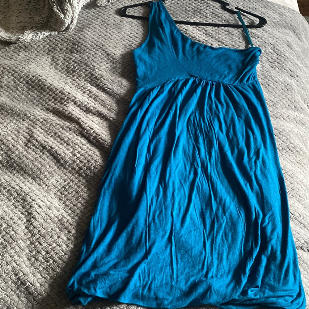Silent + Noise Blue One Shoulder Dress